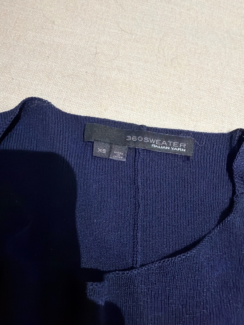 360 Sweater Navy and Light Pink Striped Boatneck Tunic - Picture 5 of 5